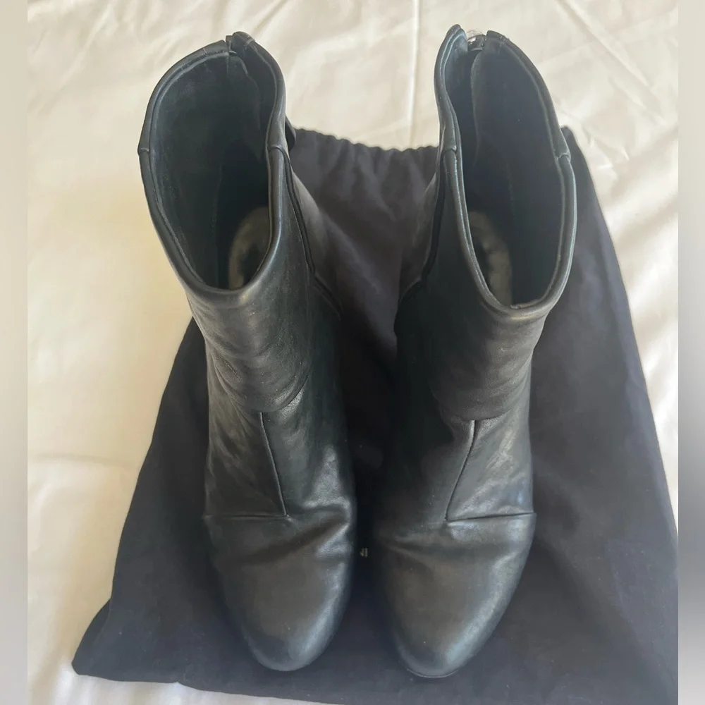 $450 Rag & Bone Size 7.5(37.5) Leather Ankle Boots Heels Shoes - Picture 14 of 14